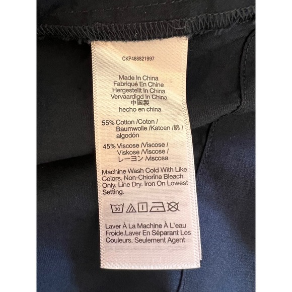 Madewell Puff Sleeve Tie Back Mini Dress Navy NS986 Cotton Viscose Size 10 - Picture 5 of 6